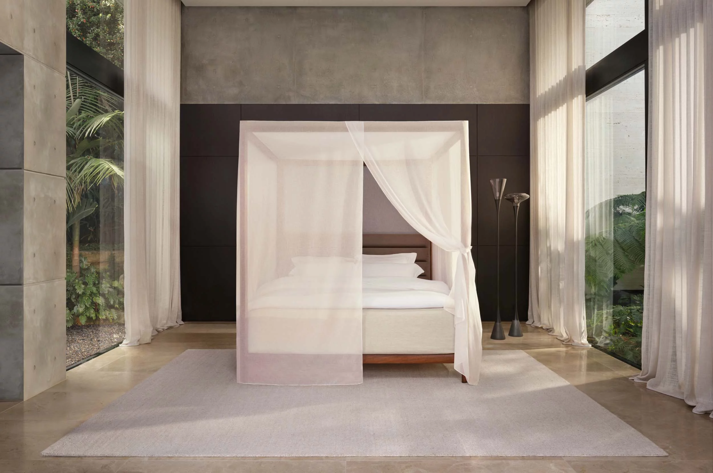 Modern canopy bed king discount
