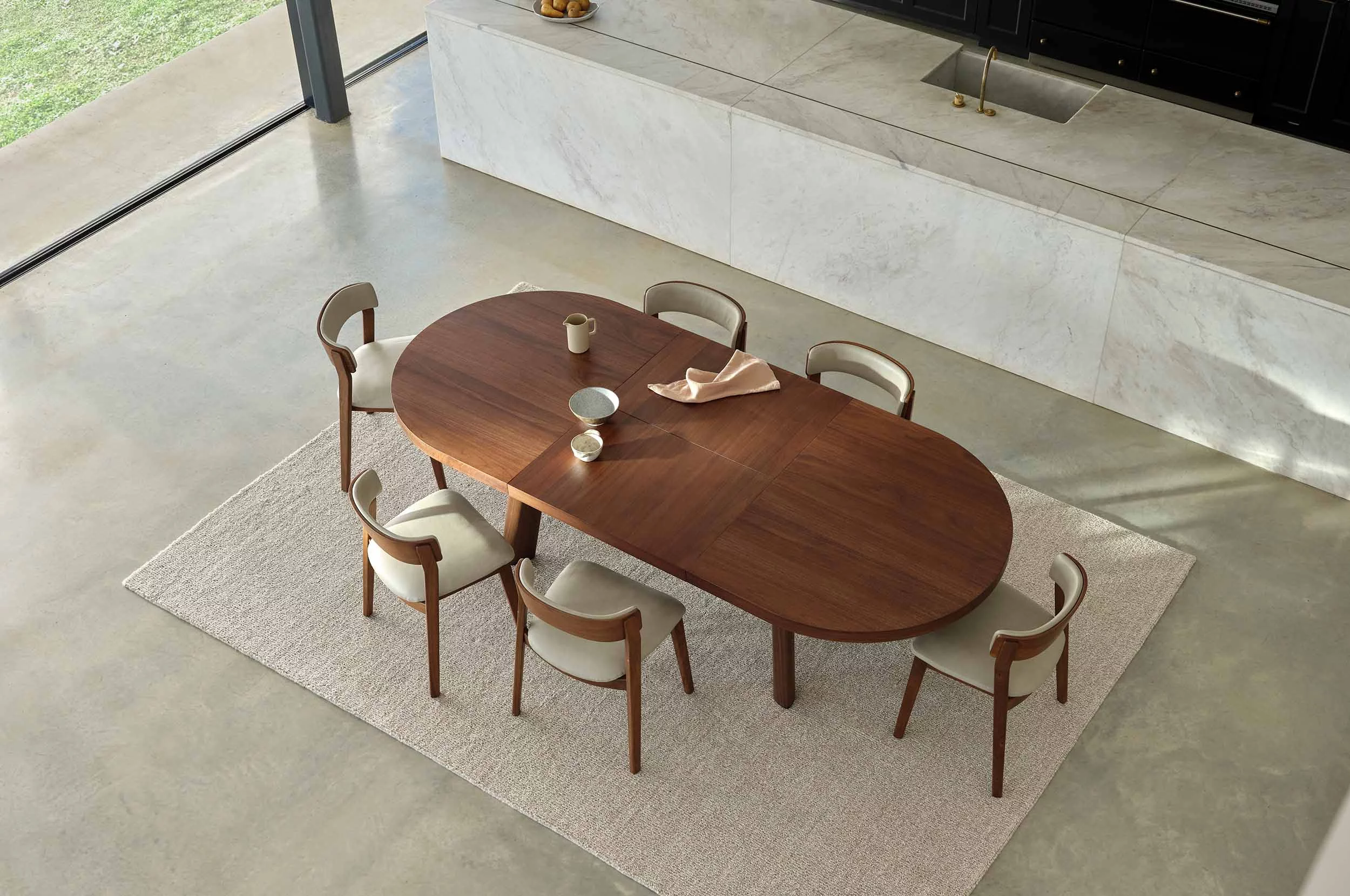 Dining table oval extending discount