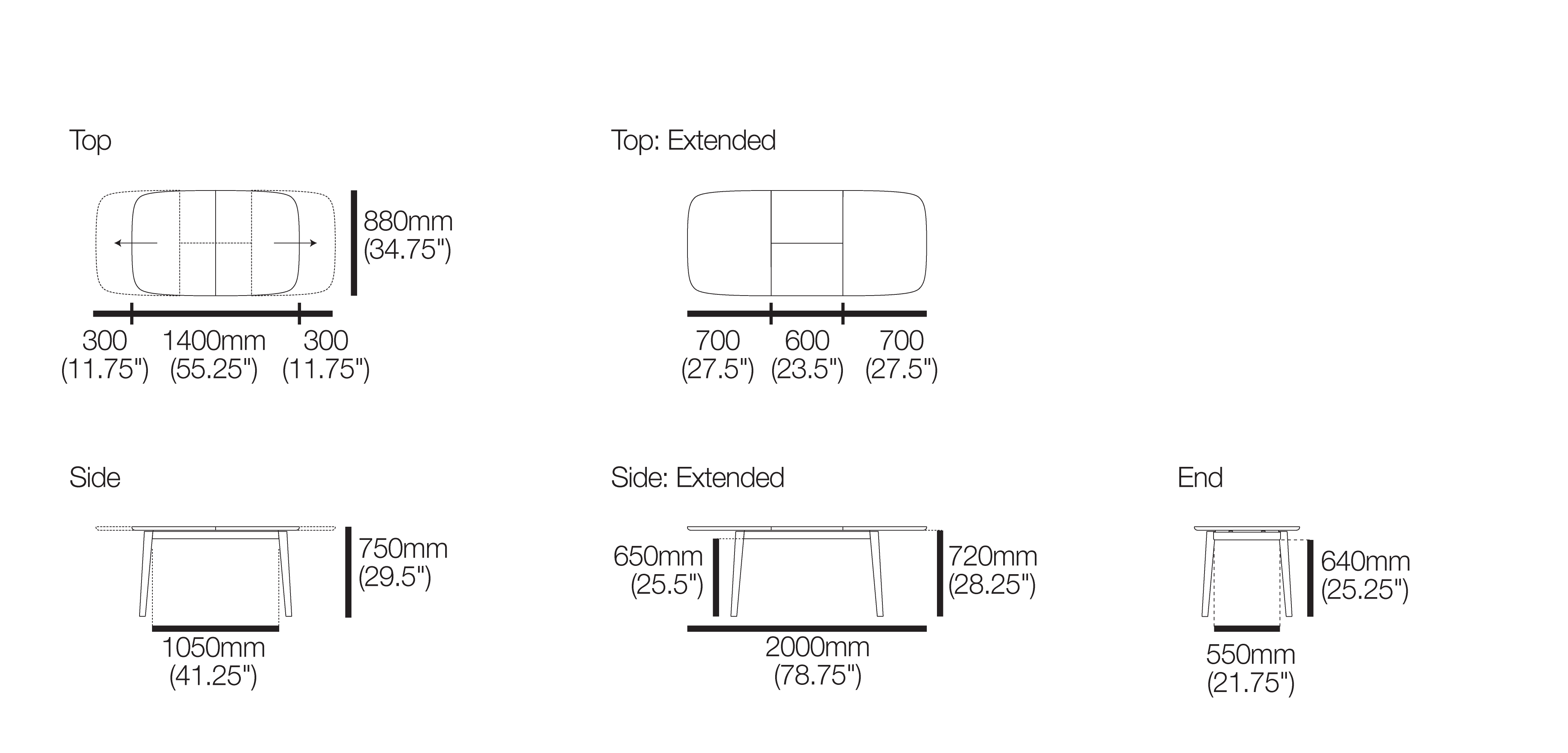 Magnolia 4-6 Seater Extendable Dining Table